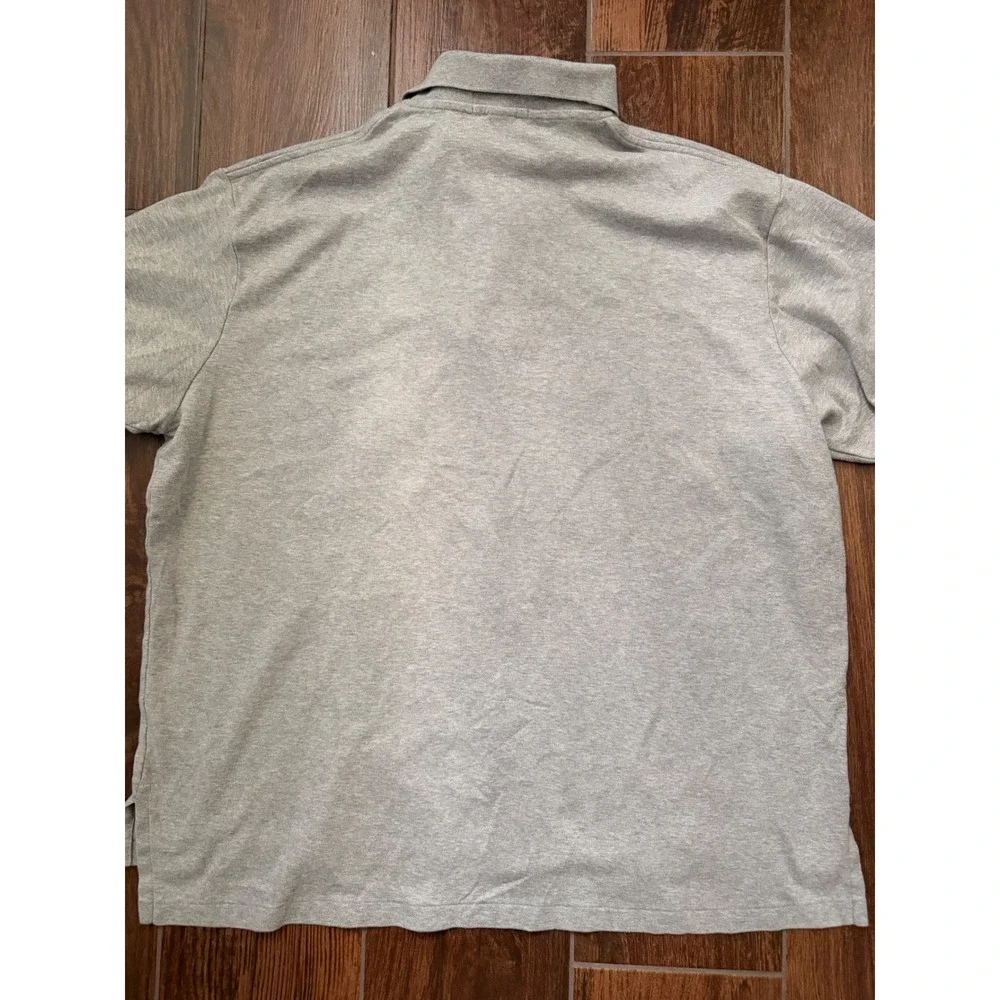 Polo Ralph‎ Lauren Mens Heather Grey Jersey Cotton Polo Shirt 2XB Big Navy Pony